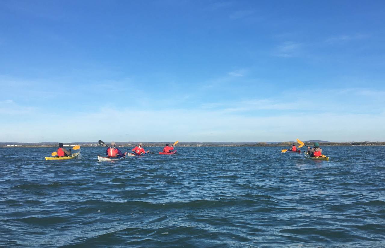 Group paddling around Hayling Island